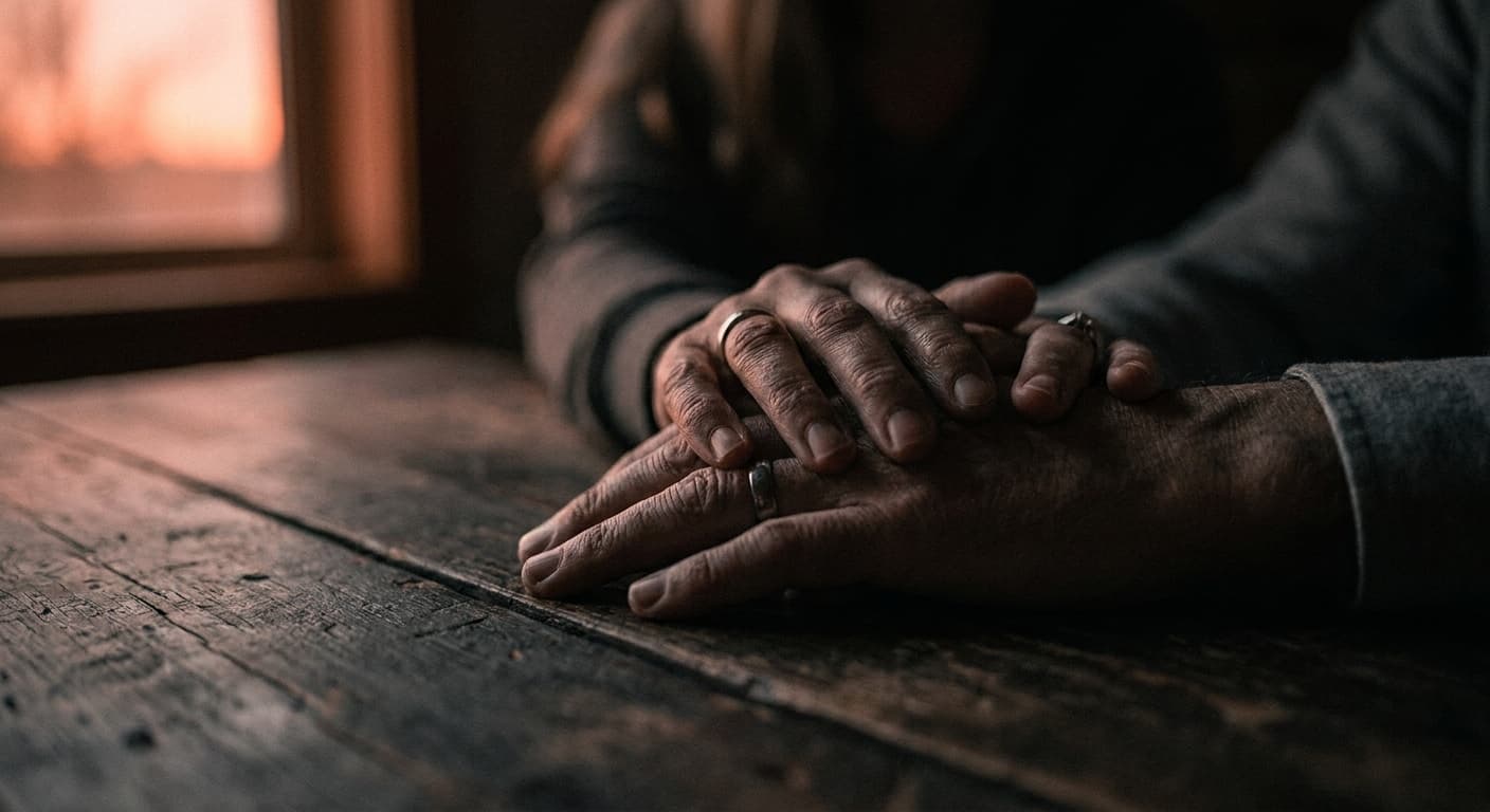 Two hands resting together